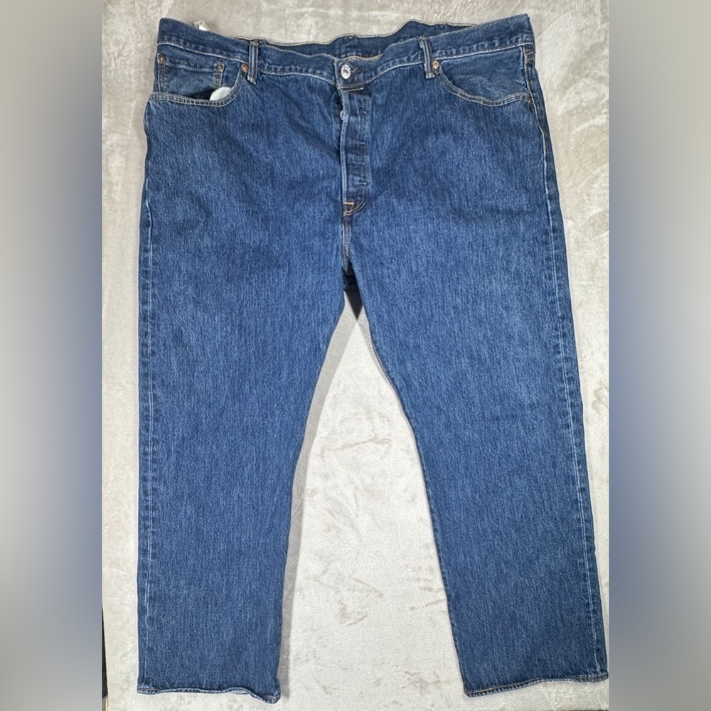 Levi’s Men’s 501 Original Fit 100% Cotton Button Fly Dark Wash Blue Jeans 48x30